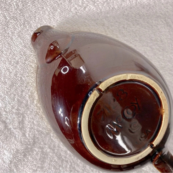 Vintage McCoy Pottery USA Ceramic Brown Drip Gravy Boat  7128 - Picture 12 of 16